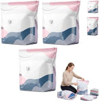 2026 No Pump Large Vacuum Storage Compression Bags, 3-Sec Press & Seal Heavy-Duty Space Saver Bags, Reusable Cube Vacuum Seal Bags for Jumbo Bedding, Comforters, Blankets & Clothes (Medium,3PCS) by Unknown
