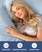 Flex Top Split Head King 6 Piece Sheet Set - Soft & Cooling - Sky Blue - Image 6