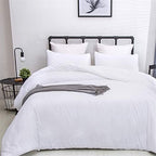 Luxlovery White Comforter Set Queen White Bedding Comforter Set Bed Sets Solid Blanket Quilts Hotel Collection Women Men Soft Breathable Queen Size 3 Piece Comforter - Image 2