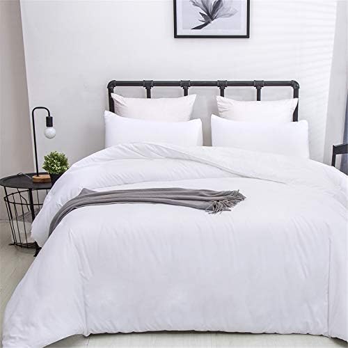 Luxlovery White Comforter Set Queen White Bedding Comforter Set Bed Sets Solid Blanket Quilts Hotel Collection Women Men Soft Breathable Queen Size 3 Piece Comforter - Image 2