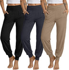 Ficerd 3 Pack Women's Joggers Loose Yoga Pants with Pockets by Ficerd