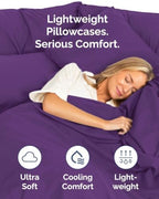 King Pillow Cases - 8 Pack Soft Pillowcase Covers - 20" x 40" (Purple) - Image 3