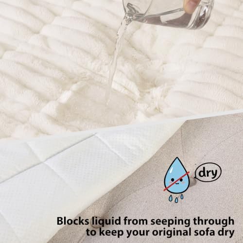 Fixwal Waterproof Flannel Dog Couch Cover, 27.6" x 47", White - Image 4