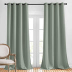 NICETOWN Blackout Sage Green Curtains for Bedroom, Energy Saving Thermal Insulated Sound Dampening Window Curtains Grommet Room Darkening for Living Room, 2 Panels, W52 x L90 by NICETOWN