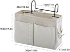 Bedside Hanging Bag,Bedside Organiser,Bedside Pocket, Bedside Hanging Storage Bag Caddy Pocket Nightstand Organizer Basket White for Bunk Bed Dorm Rooms - Image 7