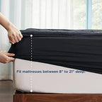 Bedsure Black King Mattress Pad - Quilted Fitted Mattress Topper Protector with 8-21 Inches Deep Pocket, Noiseless Breathable Bed Cover Padded, Machine Washable, Black,78x80 Inches - Image 2