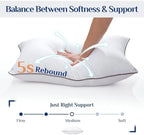 JOLLYVOGUE Pillows Queen Size Set of 4, Cooling and Firm Pillows with Oeko-Tex Certified Down Alternative Filling for Side, Back, and Stomach Sleepers, Hotel Collection - Image 5