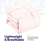 Sweet Home Collection 7 Piece Comforter Set Bag Solid Color All Season Soft Down Alternative Blanket & Luxurious Microfiber Bed Sheets, Pale Pink, Queen - Image 5