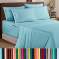 Elegant Comfort 1500 Premium Quality 6-Piece Bed Sheet Set - 18-24 Inch Extra Deep Pocket, Smart Storage Pockets, Wrinkle Free Ultra Soft 6PC Extra Deep Pocket Sheets, Full, Aqua by ELEGANTCOMFORT