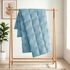 Joysoul Down Throw Blankets, Lightweight Feather Down Throw for Indoor and Outdoor Duvet Insert, Camping, Travel, Couch, Soft Throw Medium Warm, Blue (50" x 70") - Image 5