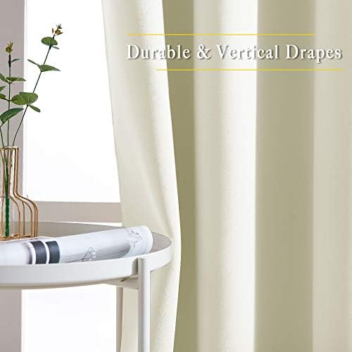 NICETOWN Beige Room Darkening Curtains 66 inches Long, Grommet Thermal Curtains Window Treatment Sound Reducing Drapes for Bedroom/Home Family, W66 x L66, 2 Panels - Image 5