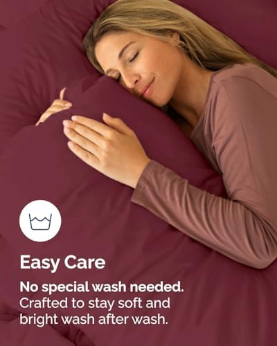 King Pillow Cases - 6 Pack Soft Pillowcase Covers - 20" x 40" (Burgundy) - Image 6