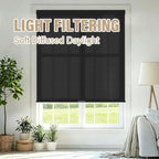 AOSKY No Drill Cordless Light Filtering Cellular Shade 35.5"W x 48"H Black - Image 6