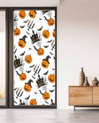 Window Privacy Film Frosted, Orange Pumpkins Halloween Non-Adhesive Static Cling Window Tint, Haunted Houses Bats Horror Insulated Windows Frosted Films for Living Room, 35.4 x 78.7 Inches - Image 5