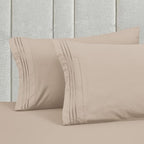 Mocassi Queen Size 4-Piece Bed Sheet Set - 1800 Premium Hotel Quality Microfiber 18-24 Inches Extra Deep Pocket Fitted Sheet- Luxury Soft, Breathable, Wrinkle, and Fade Resistant, Cream - Image 6