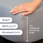 King 6 Piece Bed Sheet Set - Soft, Breathable & Cooling Sheets - Steel Blue - Image 3