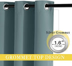 NICETOWN Blackout Sliding Door Curtain 95 inches Long, Grommet Thermal Curtain Room Darkening Window Treatment Sound Reducing Drape for Bedroom (Greyish Blue, W80 x L95, 1 Panel) - Image 3