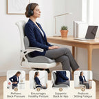 Memory Foam Seat Cushion, 18.5" Extra-Wide L-Shaped Ergonomic Seat Cushion for Sciatica & Tailbone Relief, Lumbar Support Pillow for Office Chair, Car, Gaming Chair & Wheelchair - Image 7