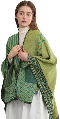 Lacavocor Women's Shawl Wrap Poncho Cape Cardigan Open Front - Image 3