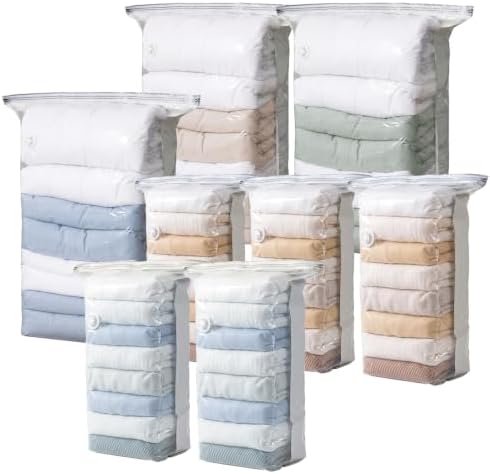 TAILI Cube Vacuum Storage Bags, 8 Pack Combo (3 Jumbo +5 Medium) by TAILI