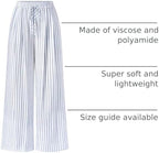 PRETTYGARDEN Womens Pants Elastic Waist Striped Lightweight Palazzo Pant - Image 4