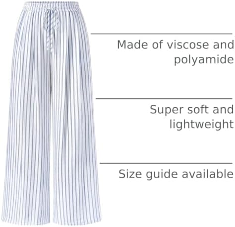 PRETTYGARDEN Womens Pants Elastic Waist Striped Lightweight Palazzo Pant - Image 4