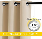 NICETOWN Sliding Door Blinds Window Treatment, Blackout Patio Door Curtain Panels, Privacy Thermal Drapes for Department (Biscotti Beige, W80 x L84) - Image 2