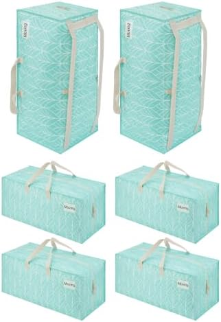 VENO 6 Pack Heavy Duty Moving Bags with Backpack Straps, Zippers & Handles, Extra Large Packing Bags for College Dorm Essentials, Moving Supplies Alternative to Cardboard Moving Boxes by Veno