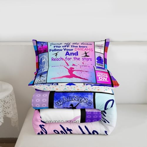 Feelyou Gymnastics Bedding Set Gymnastics Lovers Comforter Set for Kids - Image 3