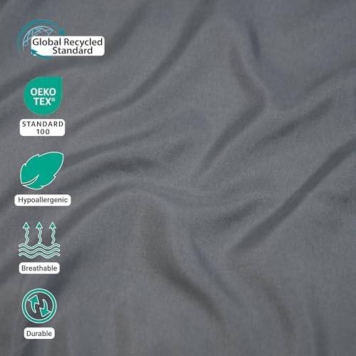 ZPECC Full Flat Sheets Only Dark Gray 6 Pack, Color-Coded Hem Threads - Image 4