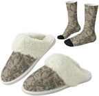Fuzzy Slippers for Women Washable Cotton Slippers with Crew Socks by Unknown