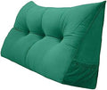 Peachwell Handmade Headboard Pillow- Triangular Wedge Support Large Bolster Cushion Headboard Backrest Pillow with Two Large Side Pockets for Bed Rest (Green, 47 x 8 x 20 inches) by PEACHWELL