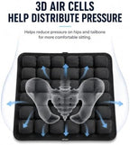 Inflatable Travel Seat Cushion with Built-in Pump - Compact Airplane Seat Cushion for Long Flights - Ergonomic Air Pad for Car, Stadium Bleachers & Desk Chair Comfort (Dark) - Image 4