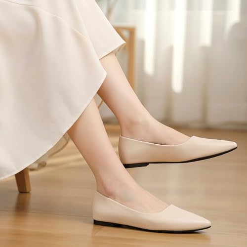 KUNWFNIX Women's Ballet Flats Foldable Classic Crown Rhinestone Slip On Bowknot PU Leather Faux Suede Pointed Toe Comfort Flat Casual Dress Shoes - Image 2