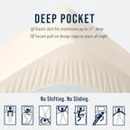 OLANLY California King Quilted Fitted Mattress Pad, 72" x 84", Ivory White - Image 5