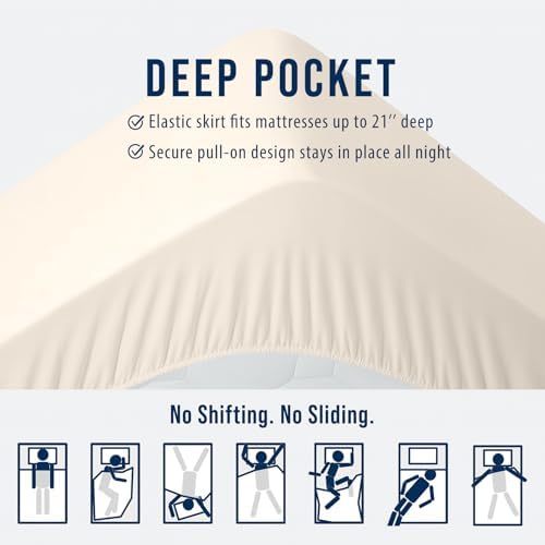 OLANLY Twin XL Quilted Mattress Pad, Down Alternative Fill, Ivory White - Image 5
