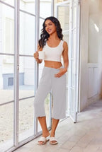 Ekouaer 3 Pack Women Capri Pajama Pants Lounge Pants Pj Bottom with Pockets - Image 3