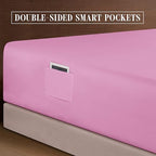Elegant Comfort 1500 Premium Quality 6-Piece Bed Sheet Set - 18-24 Inch Extra Deep Pocket, Smart Storage Pockets, Wrinkle Free Ultra Soft 6PC Extra Deep Pocket Sheets, Full, Light Pink - Image 6