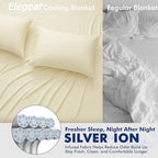 Elegear Silver-Infused Cooling Blanket for Hot Sleepers, Twin Beige - Image 3