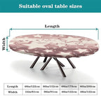 Oval Table Cloth, Plaid Pattern Printed on Fitted Table Covers, for Parties & Celebrations Holiday Dinners, Fits for 54" x 76" Oval Tables - Image 4