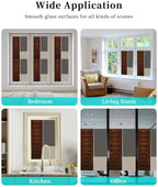 Window Privacy Film Frosted, Brown Leather Pattern Static Cling Door Window Covering, Modern Art Animals Leather Rustic UV Blocking Windows Film for Office, Hotel, Bedroom, 29.5 x 78.7 Inches - Image 7