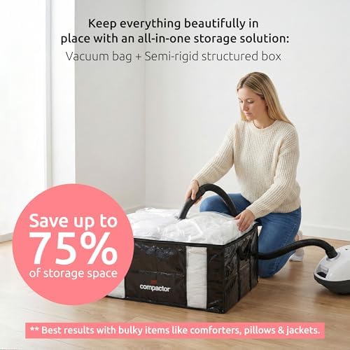 Compactor XXL Vacuum Storage Bag & Semi-Rigid Box, Closet Organizer, 210L - Image 2
