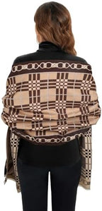 EXTREE Scarfs for Women Pashmina Silky Shawl Wrap for Evening Dressing Blanket Open Front Poncho Cape - Image 4