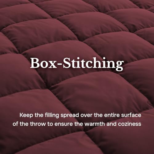 DAICO Lightweight Down Throw Blanket for Couch Red Blanket 50"x70" - Image 4