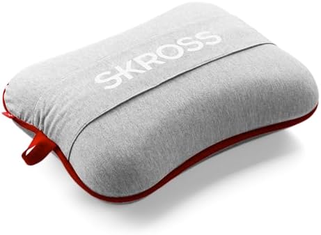 SKROSS - Travel Pillow - Ultra Comfortable Travel Pillow in 100% PU Memory Foam - Washable Lining - Air Use Train Machine - Grey Color - Image 2