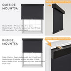Persilux Blackout Window Shades for Home, Cordless Roller Shades with Valance, Thermal Insulated Fabric Window Blinds, UV Protection Blinds for Indoor Windows, Office and Bedroom (Black,70"W x 64"H) - Image 6