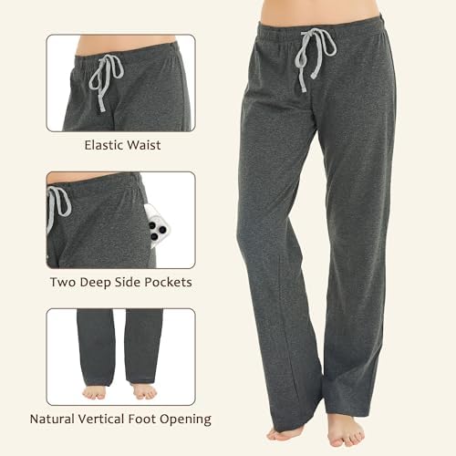 U2SKIIN 2 Pack Pajama Pants for Women Soft, Cotton Comfortable Womens Lounge Lightweight Sleep Pj Bottoms - Image 2