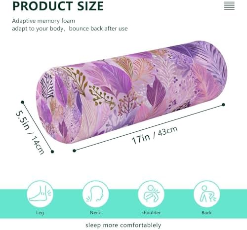 c Neck Roll Pillow Bolster Round Health Memory Foam Long Cervical Cylinder Pillows with Removable Washable Cover for Body Bed Legs Back Yoga - Image 2