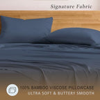 TOSMO Luxury Pillow Case Set of 2-100% Viscose Derived from Bamboo - Oeko-TEX, Silky Soft, Breathale & Cooling Pillow Cases with Envelope Closure (Standard, Slate) - Image 2