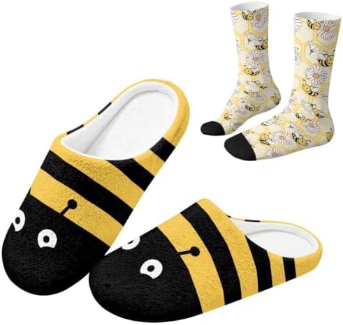Jeiento Womens Fuzzy Slipper and Socks Winter Warm Gifts for Mom,Wam Cozy Indoor Socks Comfort Home Shoes by Jeiento